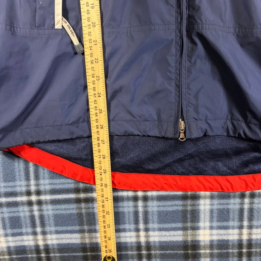 Polo Sport Ralph Lauren Mens XL Navy Blue Full Zip Windbreaker Jacket Red Trim